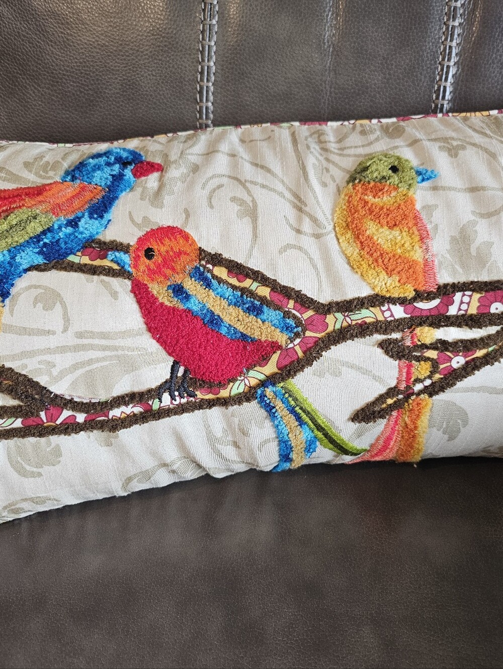 Decorative Birds Throw Pillow Cover and Pillow Multicolor